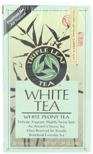 Triple hoja té, peonía blanca, 20 bolsitas de té (paquete de 6)