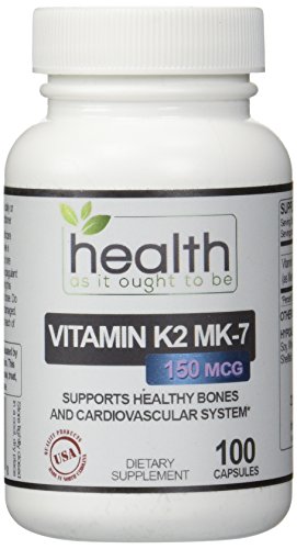 Mejor vitamina K2 MK-7 150mcg 100 cápsulas - Safest/Most forma eficaz (no contiene K1 o MK4) - trabaja con la vitamina D - Soy libre - probado para la pureza y fuerza - 30 días garantía de devolución de dinero.