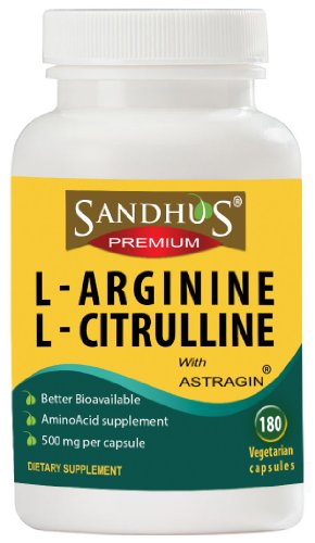 Arginina y Citrullin con AstraGin ® Amino ácido suplemento - 180 cápsulas vegetarianas