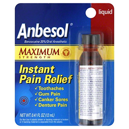 Alivio del dolor de Anbesol, instantánea, máxima fuerza, líquido
