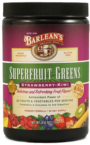 Superfrutas verdes - fresa Kiwi - Barlean - 9,52 oz - polvo