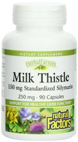 Factores naturales - cardo de leche 250mg - apoyo a la función hepática sana, cuenta 90
