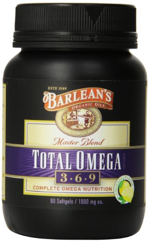 Orgánico Aceites Omega de Barlean de Total, sabor limonada, 90 perlas / 1000 mg cada una, botella