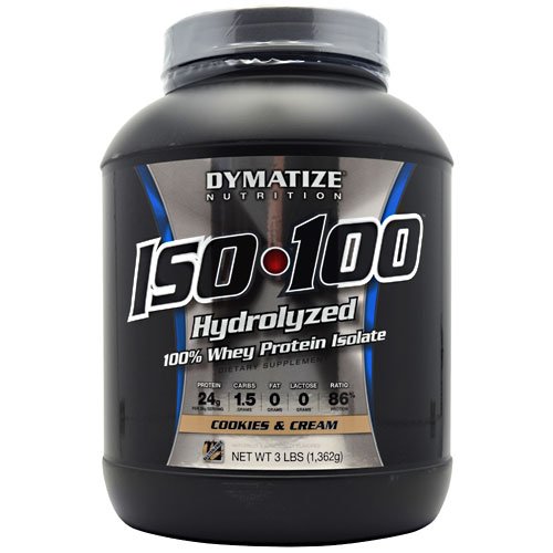 Aislar de proteína de suero 100% hidrolizada Dymatize ISO-100 - galletas y la crema 3 libras