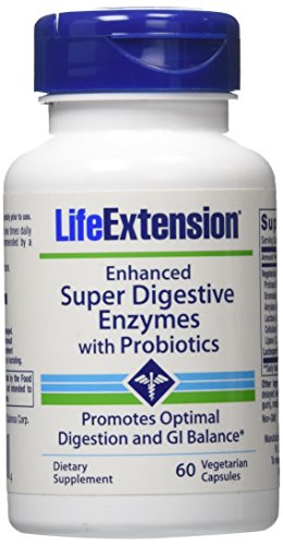 Extensión de la vida mejorada Super digestivo enzima con probióticos, cuenta 60