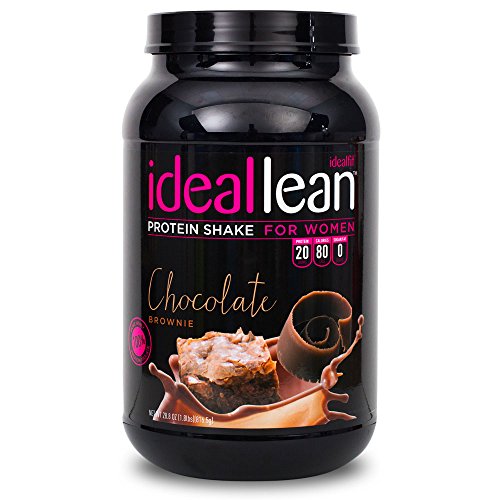 El batido de proteína de la mujer IdealLean (Brownie de Chocolate) por IdealFit * el mejor polvo de la proteína para mujeres * 20g Whey proteína aislado, calcio, ácido fólico. Azúcar 0g, grasas 0g. IdealShape. 30 porciones