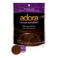 Adora - Chocolate oscuro del suplemento de calcio, 30 ct (paquete de 3)