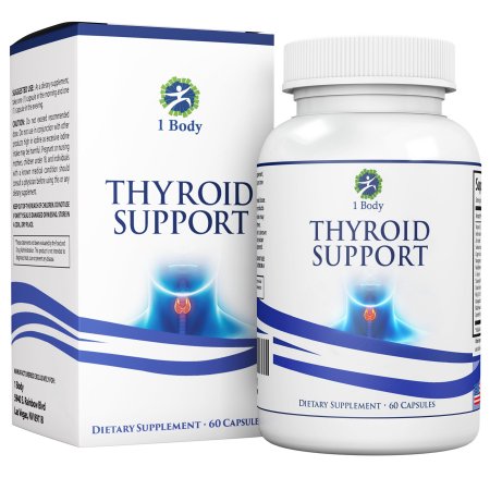 Soporte de tiroides Suplemento - (vegetariana) - Una mezcla compleja de vitamina B12, yodo, zinc, selenio, Ashwagandha Root, cobre, Coleus forskohlii y más - suministro para 30 días