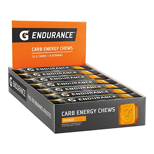 Energía de carbohidratos Gatorade Endurance mastica, naranja (paquete de 21)