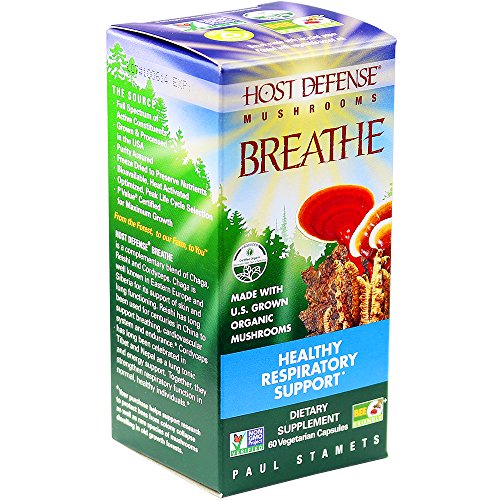 Host Defense® respirar cápsulas, apoyo respiratorio sano, cuenta 60