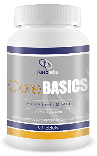 Diario suplemento multivitamínico Mineral con complejo probiótico. Ketolabs núcleo básico es Ideal para hombres y mujeres en dieta baja en carbohidratos dietas como la Atkins, dieta cetogénica, Paleo y otras dietas de pérdida de peso. 90 tabletas.