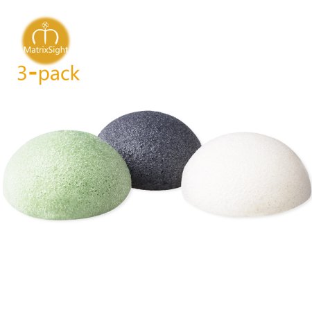  3 Pack Konjac Esponja Set Orgánica cuidado de la piel facial para exfoliar Natural y Deep Pore Cleansing 3 piezas Sampler paqu