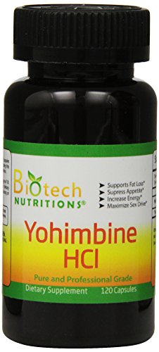 Biotech nutriciones yohimbina suplemento dietético de ácido clorhídrico, cuenta 120