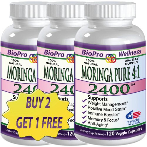 2 + 1 gratis puro Moringa Oleifera, 2400mg al día, #1 foco cerebral humor memoria súper Plus defensa refuerzo inmunitario - saludable cerebro Anti envejecimiento todo Super alimentos suplementos alimenticios para adultos mayores, adultos, adolescentes y n