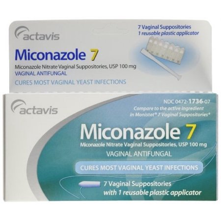 Miconazol 7 Día 100 mg de supositorios vaginales Antifugal 7ct