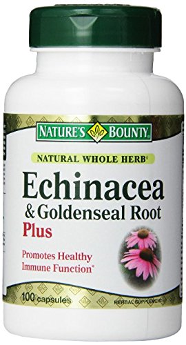 Recompensa Natural hierba entera Echinacea Goldenseal de la naturaleza Plus, paquete de 100 cápsulas de 3