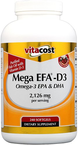 Vitacost Mega EPT-D3 Omega-3 EPA y DHA, mg 2.126 por porción - 240 cápsulas