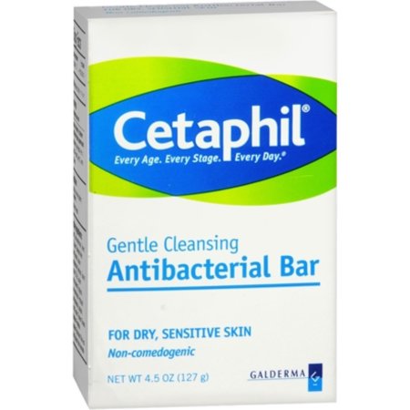 Paquete de 2 - Cetaphil antibacterial suave Barra de limpieza para Piel Seca - Sensible 450 oz