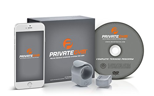 Kegel y pélvico sistema de ejercicio para hombres - privado gimnasio completo programa de entrenamiento con DVD interactivo y resistencia pesos - carbón de leña gris (teléfono no incluido)