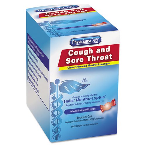 PhysiciansCare la tos y pastillas para dolor de garganta, paquetes individuales
