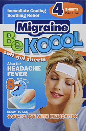 Ser hojas Koool Gel para migraña adultos, cuenta 4 (paquete de 3)