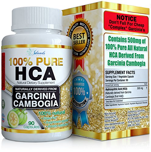 100% HCA (nueva mayor potencia) puro Garcinia Cambogia extracto fuerza máxima Slim fórmula para reducir el apetito y bajar de peso rápido - 90 cápsulas además pérdida de peso de Garcinia Cambogia E-Book!
