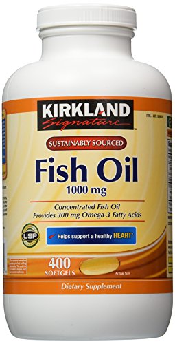 Kirkland Signature Omega-3 pescado aceite concentrado, 800 cápsulas, aceite de pescado 1000 mg con 30% Omega-3 (300 mg)