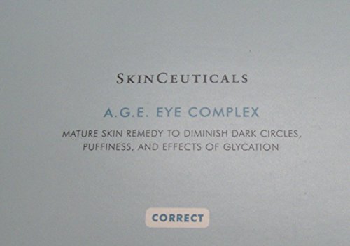 SkinCeuticals A.G.E. Eye Complex - 1 caja de 6 tubos de compresión = (.75 onzas / 22,2 ml.) 3/4 Oz. Una crema correctiva del ojo que reduce la apariencia de círculos oscuros, ojeras y patas de gallo.