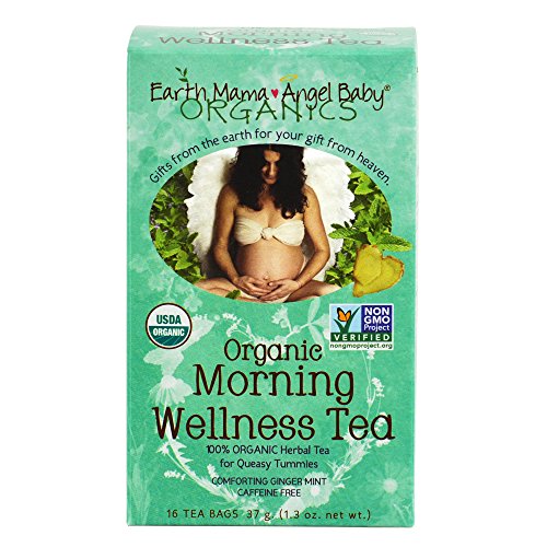 Mama tierra Ángel bebé orgánico mañana bienestar té, 16 bolsitas de té/caja (Pack de 3)