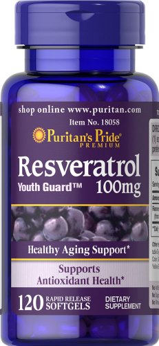 Pride Resveratrol de Puritan 100 mg / 120 cápsulas blandas