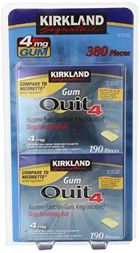 Firma de Kirkland dejar fumar goma, 4 mg, cuenta 380