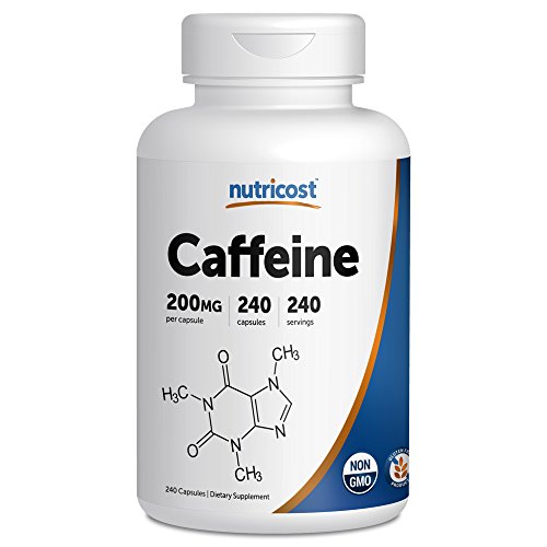 Píldoras de cafeína Nutricost - 200mg cápsulas - la cuenta 240