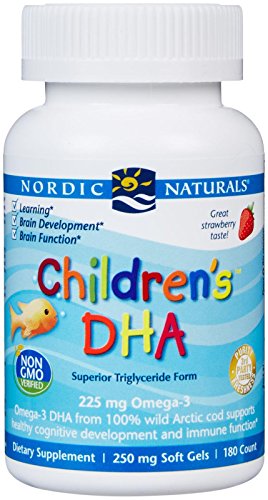 DHA 250 mg tabletas masticables infantil de Naturals nórdico, fresa, ct 180