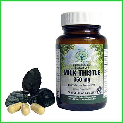 Nutra natural - Premium leche Thistle suplemento - máxima calidad - Made in USA - Silymarins vegano - vegetariano - sin gluten - 30 cápsulas - 350 mg