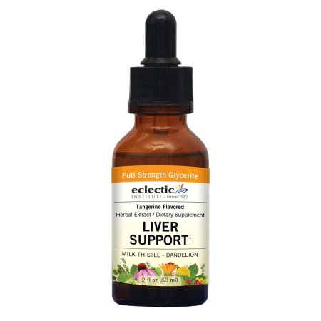 Liver Support (anteriormente cardo de leche-diente de león) Mandarina Flavor No Alcohol Glycerite Eclectic Institute 2 oz Liqui