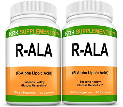 2 botellas R ALA R-alfa lipoico 200mg 180 cápsulas Total KRK suplementos