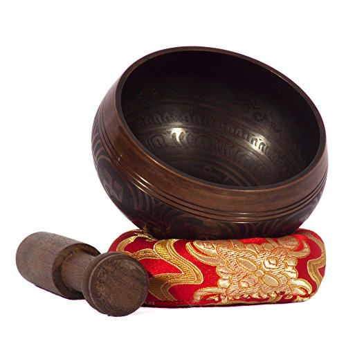 Mente silenciosa ~ tibetanos cantando Bowl Set ~ diseño antiguo ~ meditación bono eBook ~ regalo perfecto