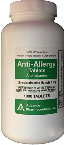 Clorfenamina maleato 4 Mg antialérgico 1000 fichas