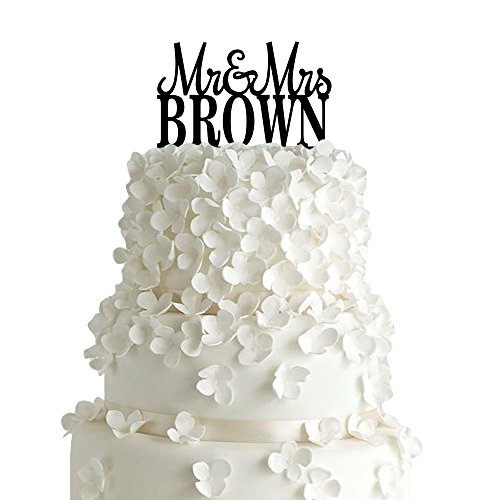 Azúcar Yeti | Personalizados de encargo del Sr. y Sra. la boda de la torta con su último nombre acrílico de la torta para eventos especiales