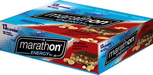 Barra de energía de maratón Chewy Chocolate Peanut, individuales (cuenta 12)