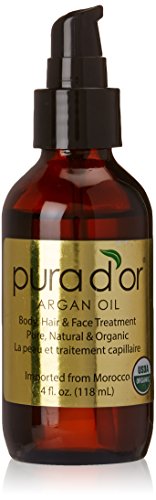 Oro de pura 100% puro y aceite de argán orgánico USDA (4 fl. oz.) Para cara, cabello, piel y uñas