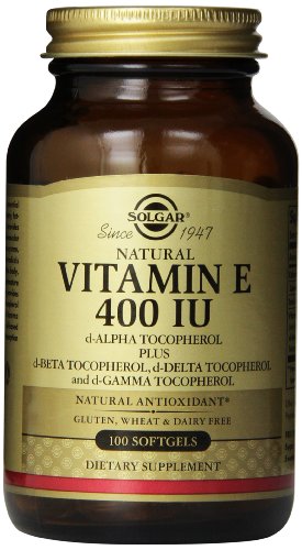 Solgar vitamina E 400 UI cápsulas D-alfa tocoferol y mezclados tocoferoles, cuenta 100