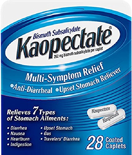 Kaopectate Multi-Symptom Relief Anti diarreico malestar estomacal analgésico cápsulas, cuenta 28