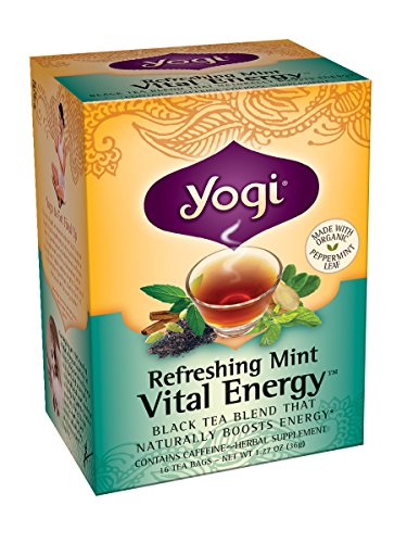 Yogui refrescante té de menta Energía Vital, 16 bolsas de té (paquete de 6)