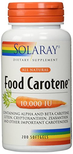Alimentos caroteno 10,000 UI Solaray 200 Softgel