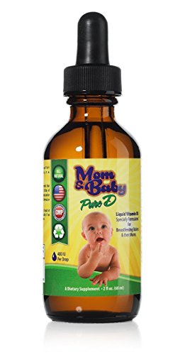 Mamá y bebé pura vitamina-D - mejor Vit D Supplement líquido - perfecto potencia Natural vitamina D para bebés lactancia materna - 400 UI vitamina D3 por gota - mejor absorción para toda la familia - botella de 2 oz