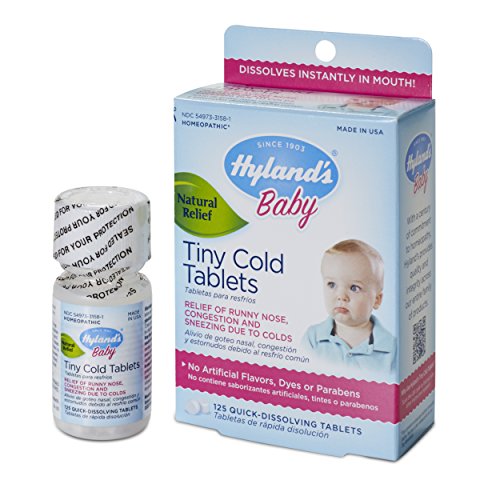 Bebé alivio frío de Hyland's disolución tabletas, rinorrea Natural y alivio de la congestión, cuenta 125