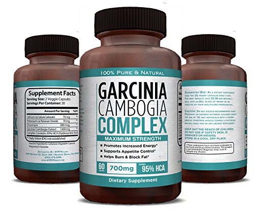 95% HCA fuerza máxima pura Garcinia Cambogia extracto 1400mg - Carb Blocker, supresor del apetito, quemador de grasa - suplemento para bajar de peso - Made in USA - garantizado!