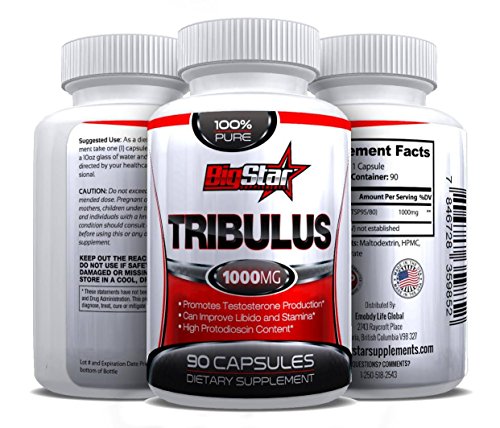 Tribulus Terrestris - fuerza máxima de 1000MG - aumenta testosterona producción y pueden mejorar su Libido y resistencia sin efectos secundarios - 95% de saponinas esteroidales, 80% protodioscina - un suplemento de gran alcance del edificio del cuerpo - o