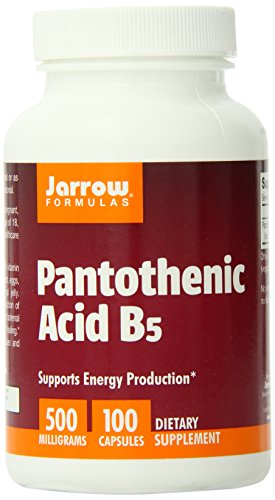 Jarrow Formulas ácido pantoténico, B5, 500 mg, 100 cápsulas de (Pack de 12)